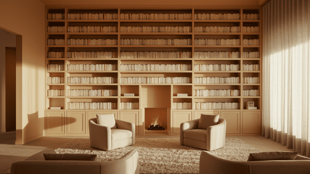 Beige_Floor-to-Ceiling_Bookshelves