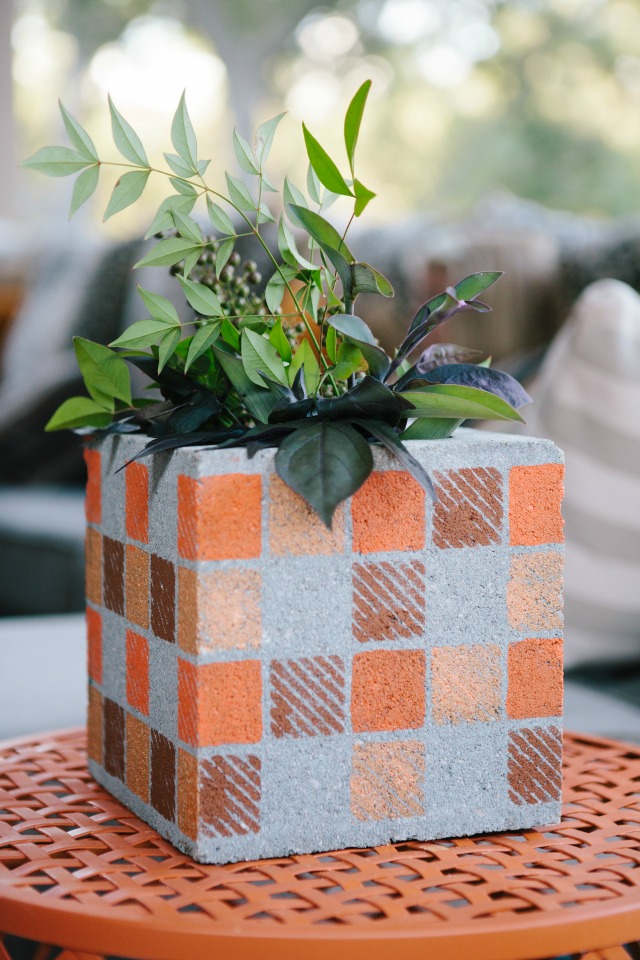 Cinder Block Flowerpots