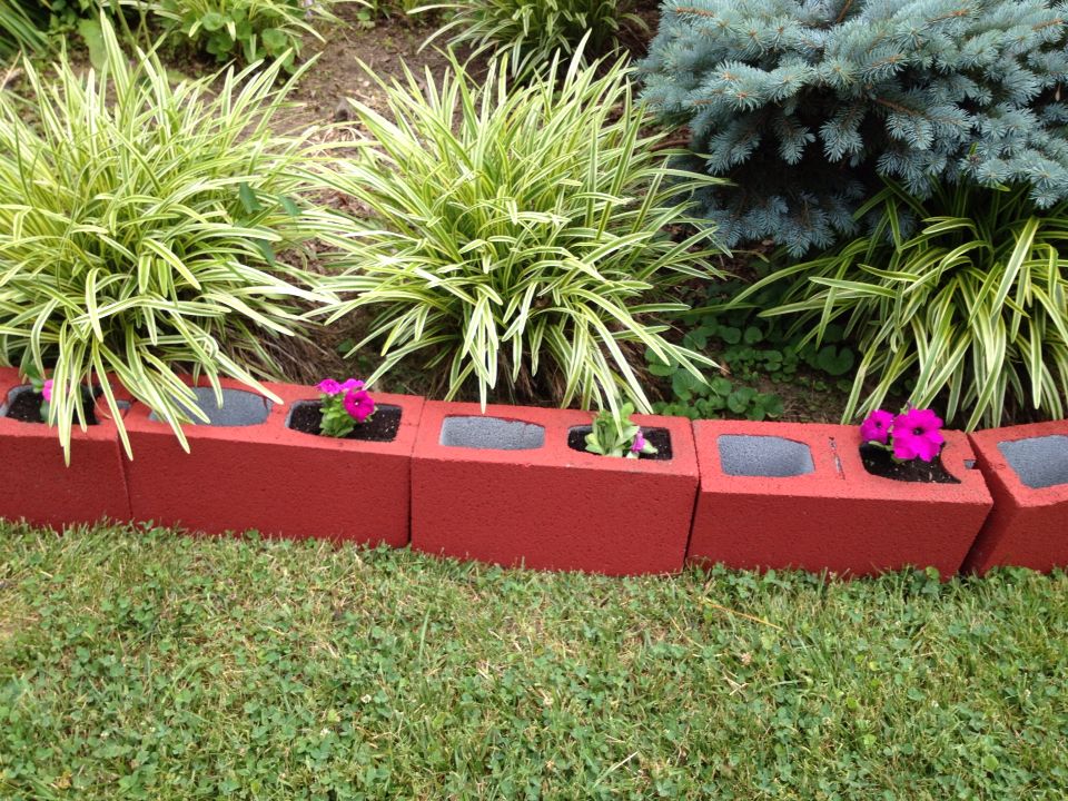 Cinder Block Garden Borders