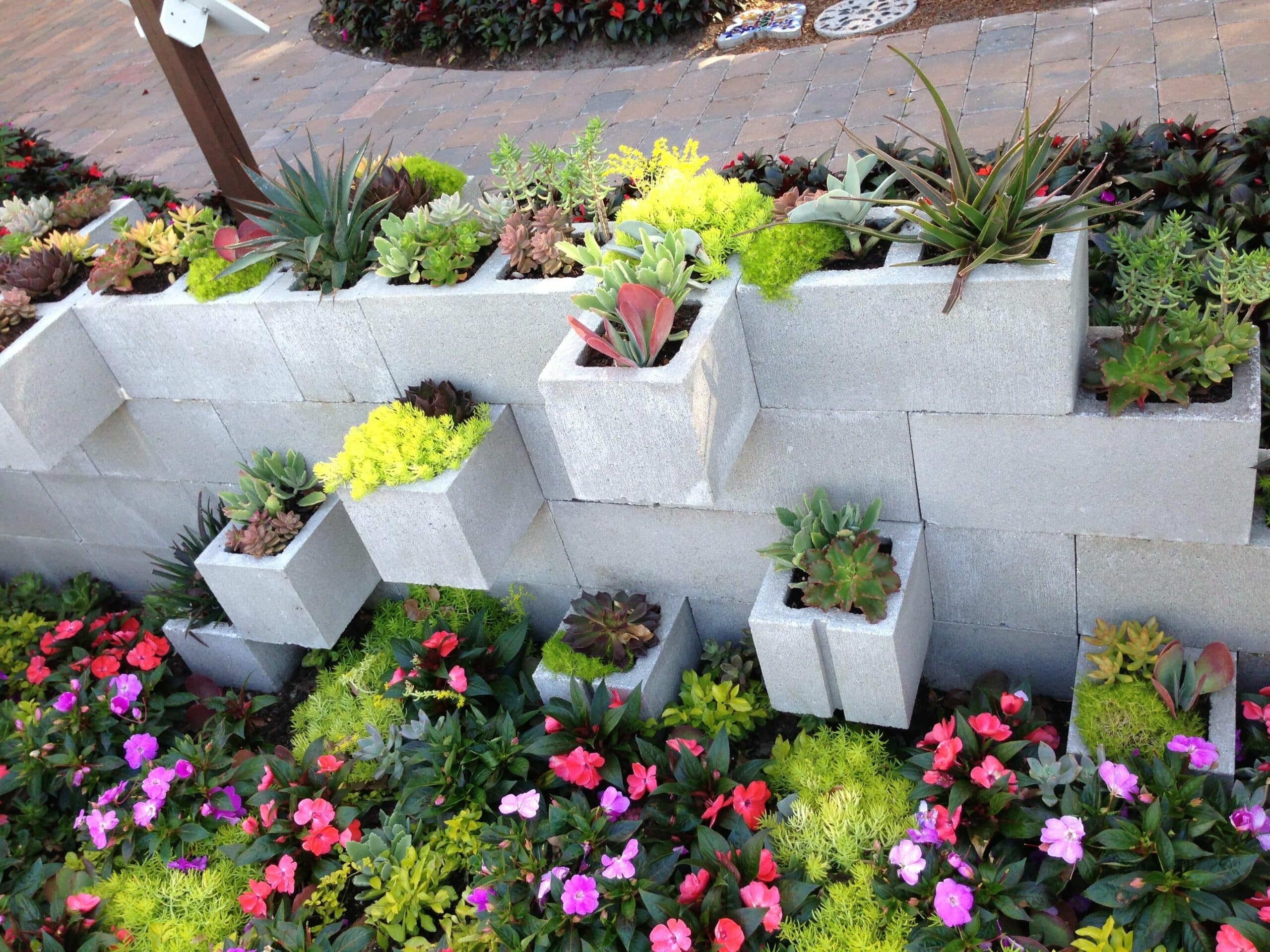 Cinder Block Garden Fence