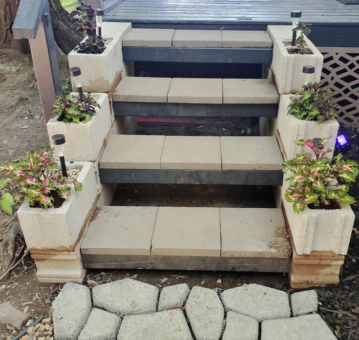 Cinder Block Garden Stairs