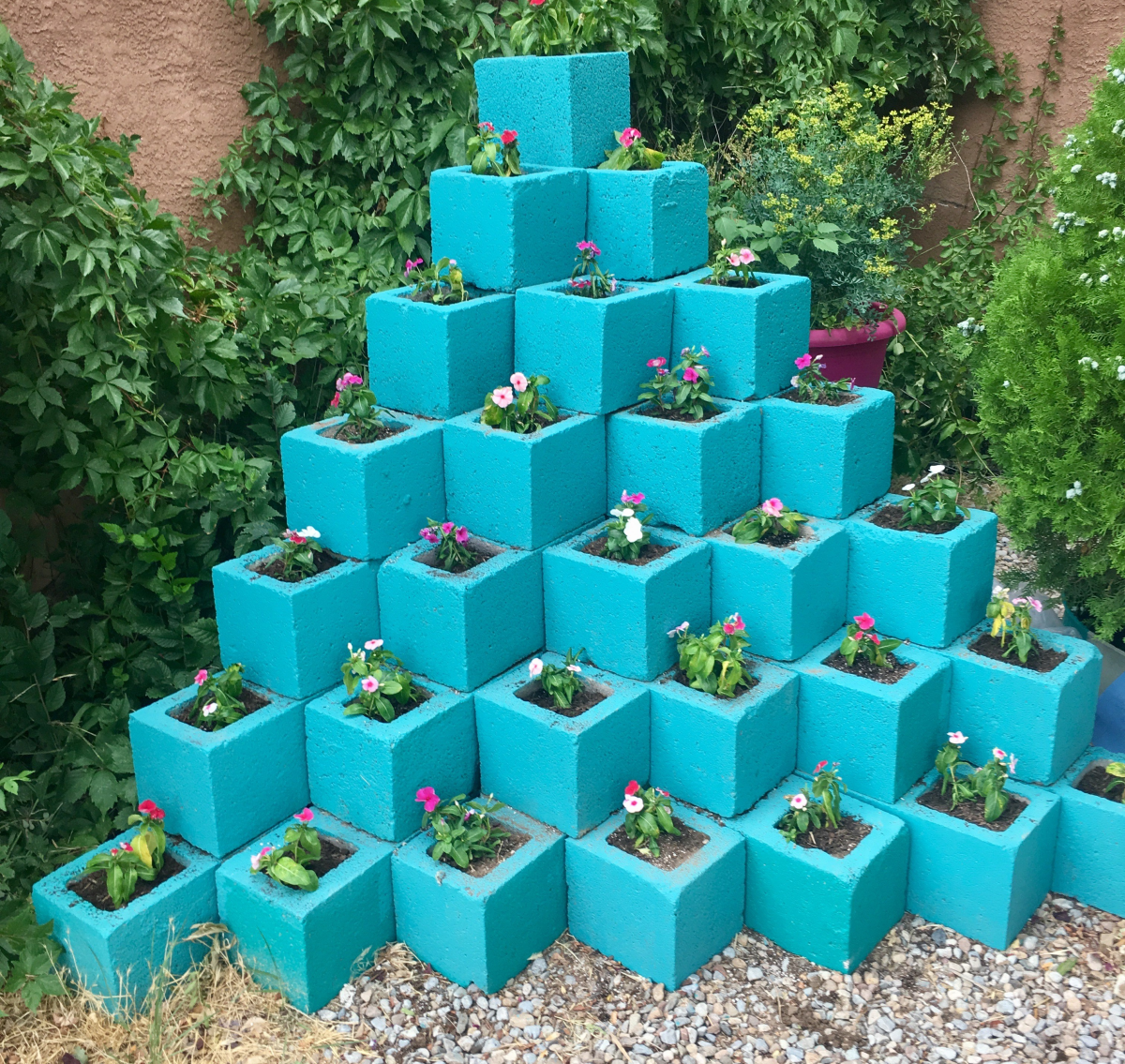 Cinder Block Plant Corner