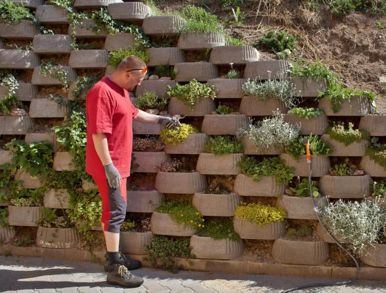 Cinder Block Retaining Wall