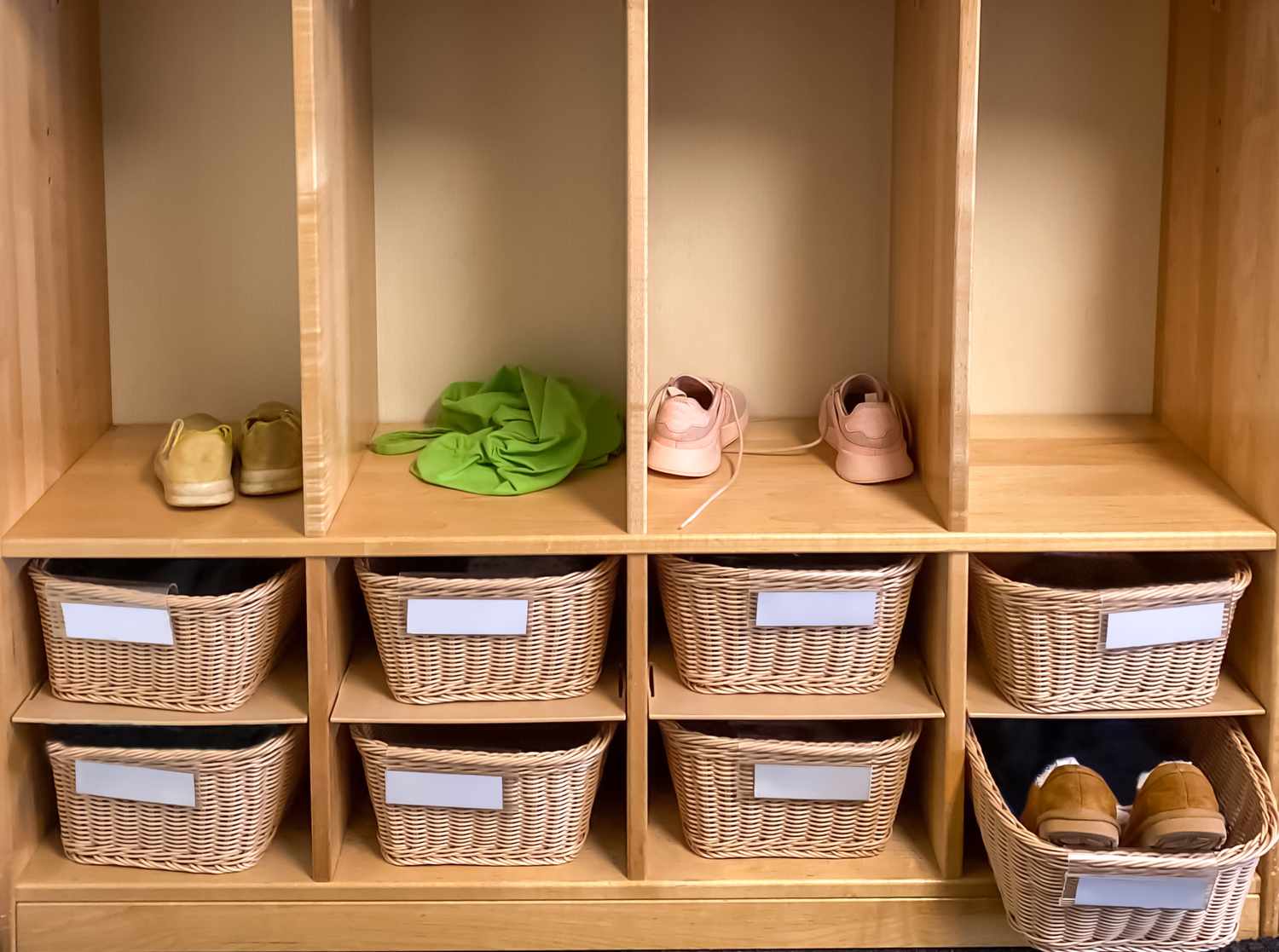 DIY Boot Rack Bench and Basket Storage