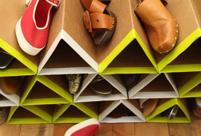 DIY Cardboard Boot Rack