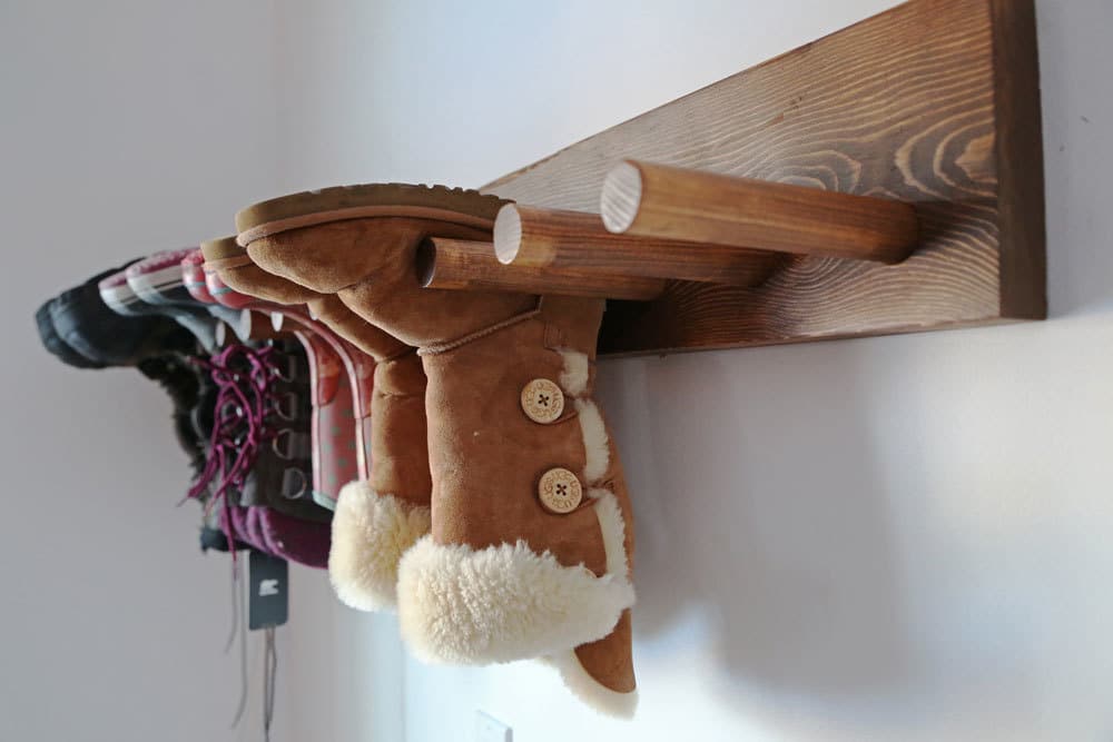 DIY Wall Mounted Boot Rack