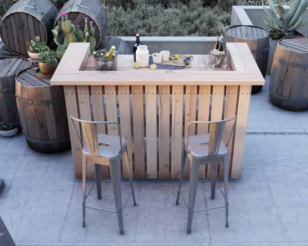 Make Your Own Outdoor Bar Corner