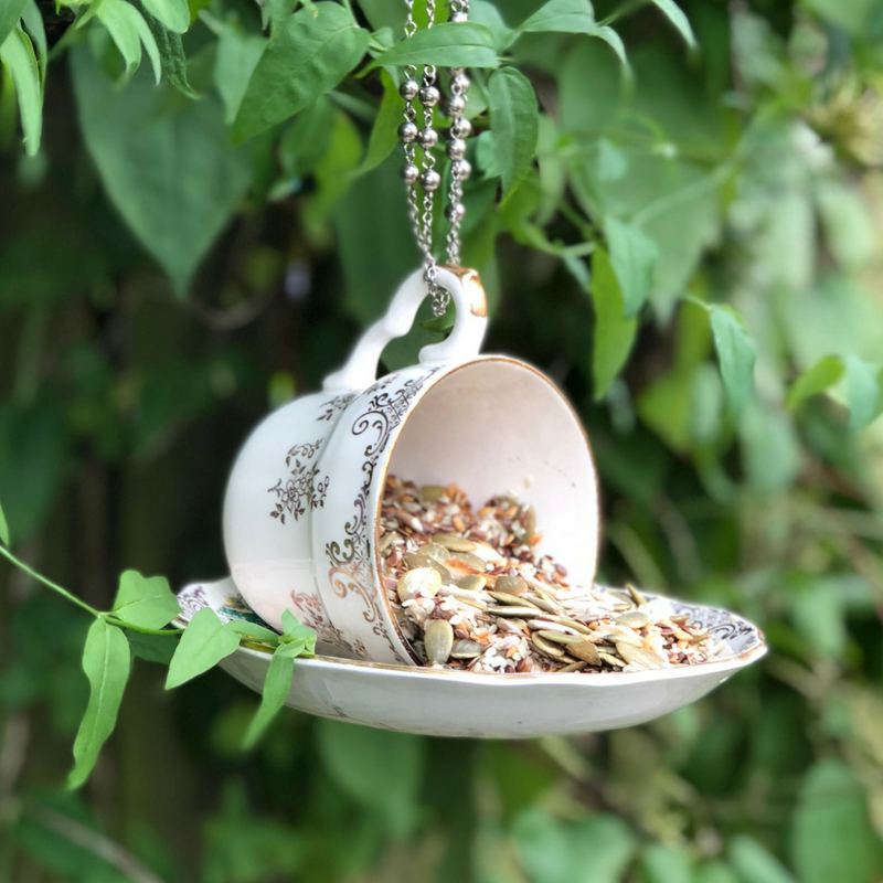 Tea Cup Bird Feeder