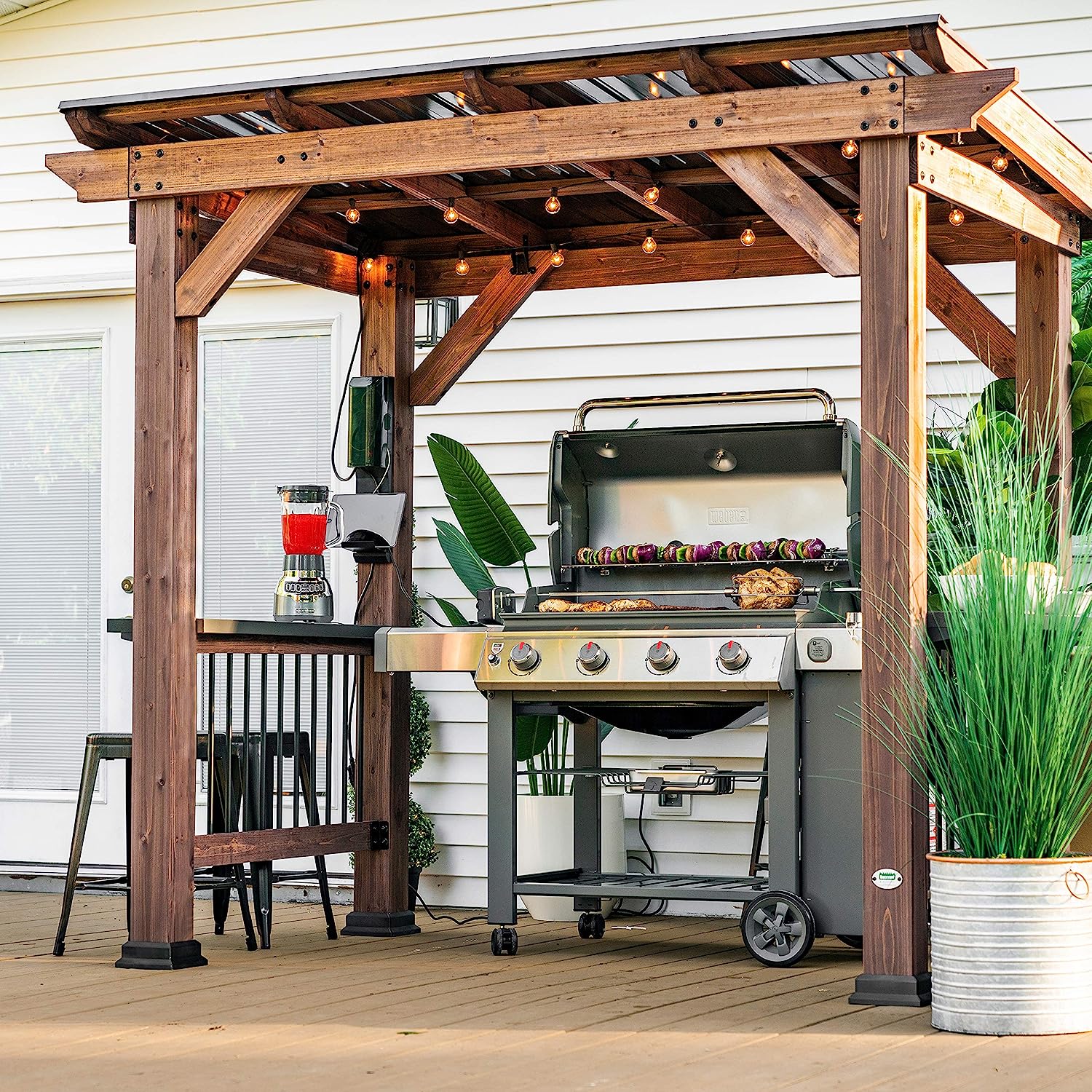 Wooden Grill Gazebo