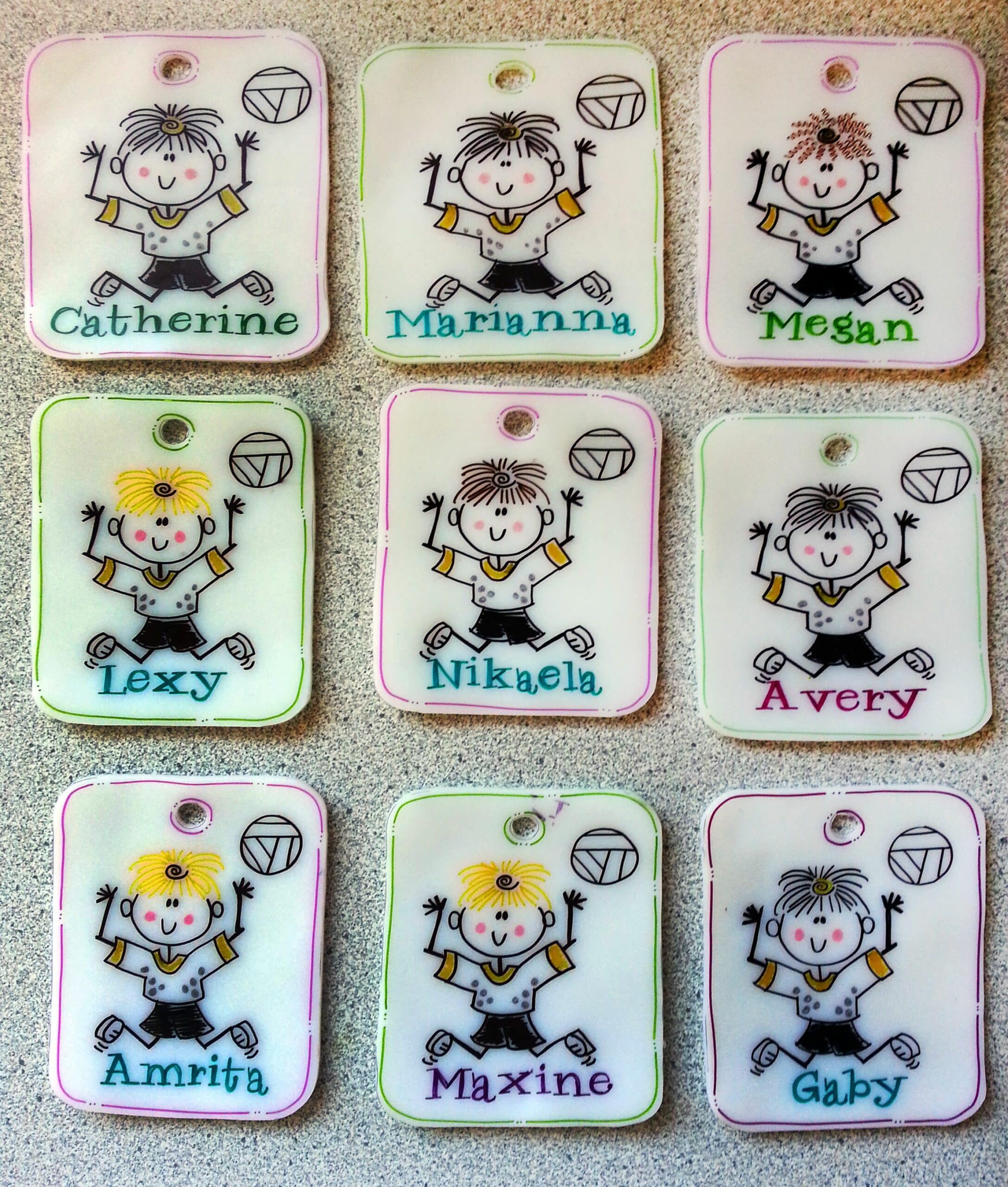 Shrinky Dink Backpack Tags