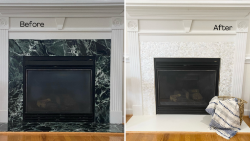 How to paint fireplace tile