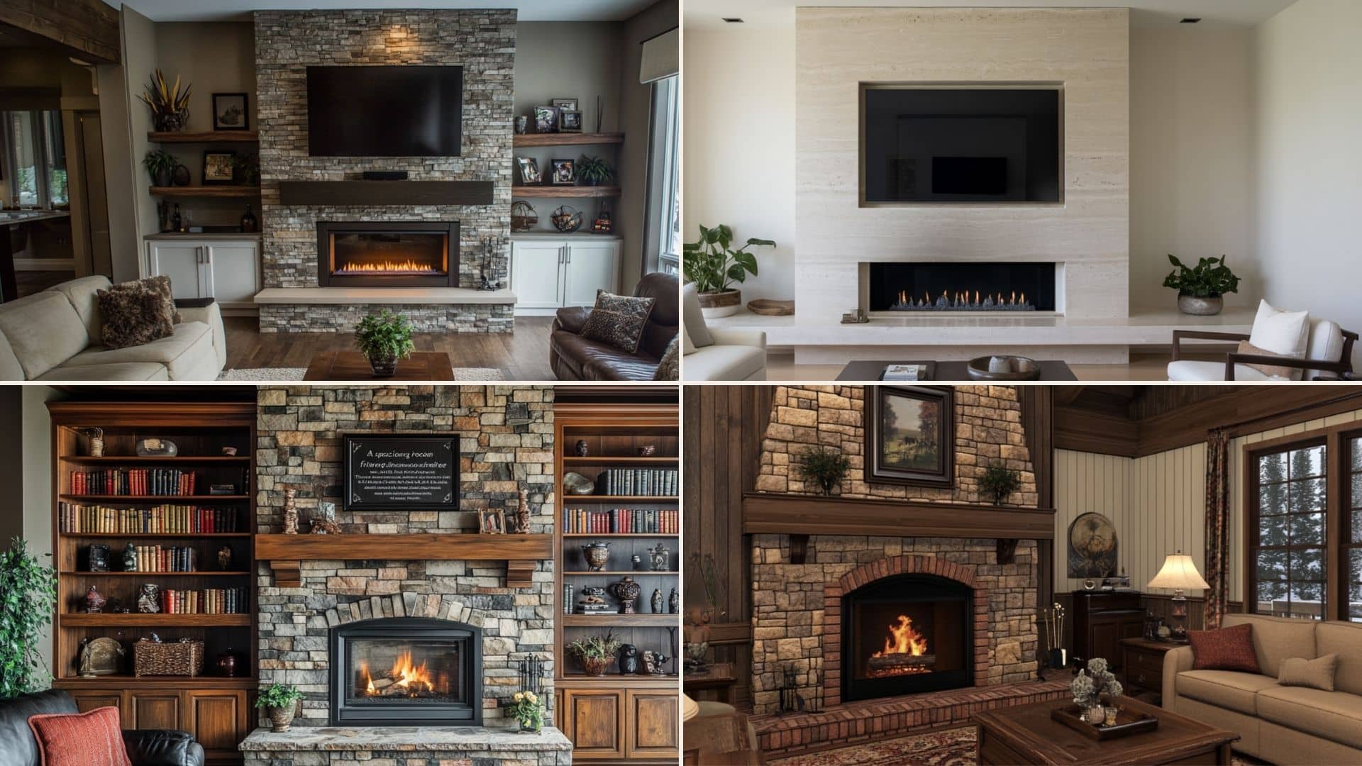 living room stone fireplace ideas