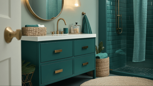 teal bathroom