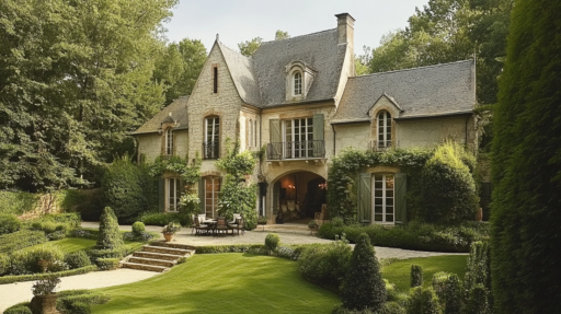 traditional french country house exterior