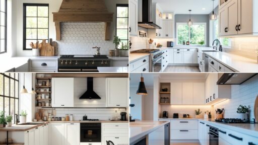 white kitchen cabinets with black hardware