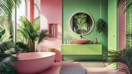 Bold Green and Pink Bathroom Décor Ideas