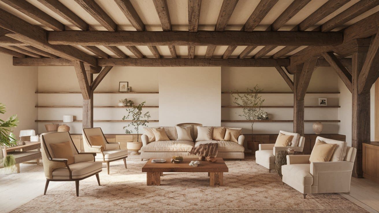 Exposed Wooden Beams