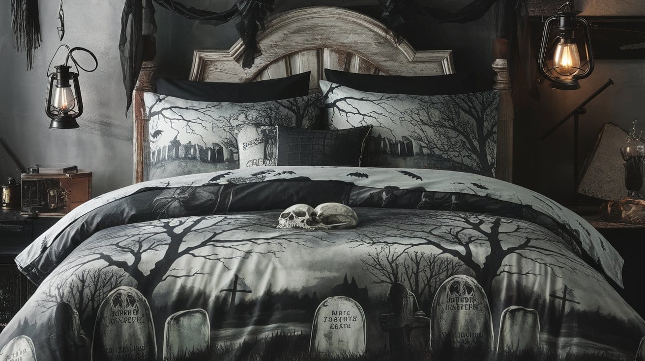 Graveyard-Themed Bedding