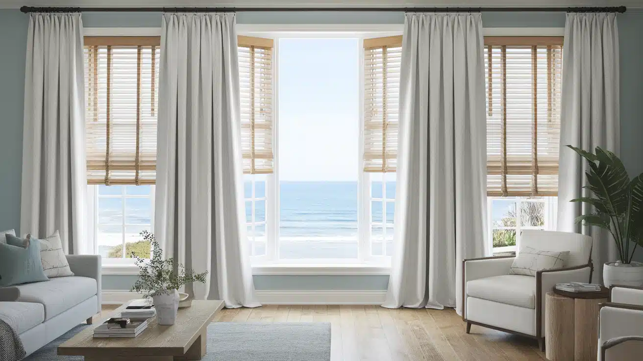 Layered White Curtains for an Airy Feel