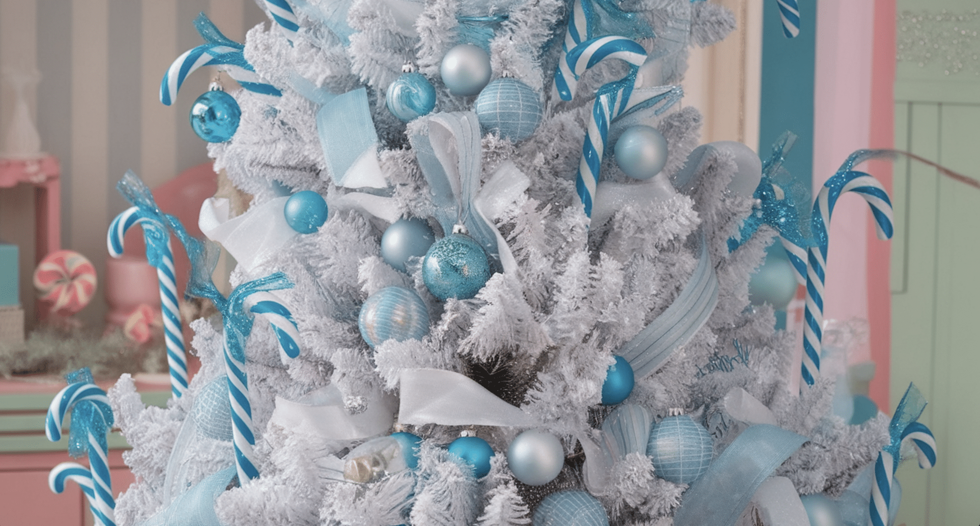 Blue and White Candy Cane Theme