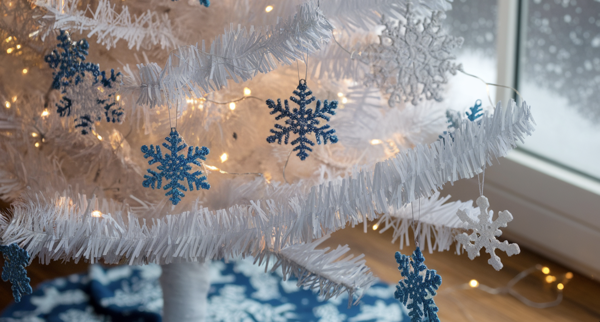 Blue and White Snowflake Theme