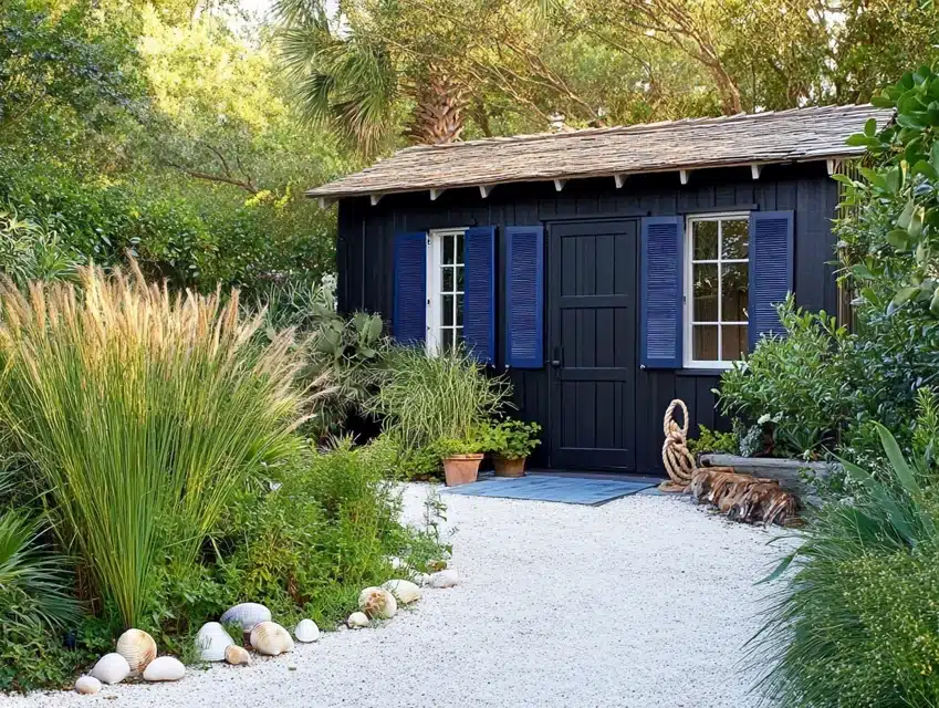 Coastal-Inspired Black Shed