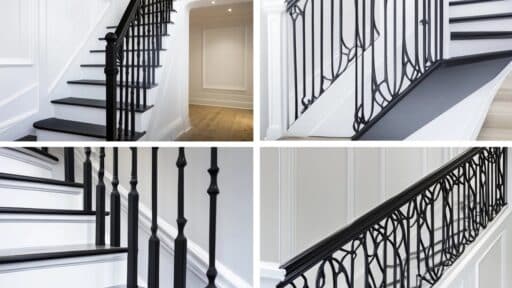 Creative Designs for Black and White Stair Railings