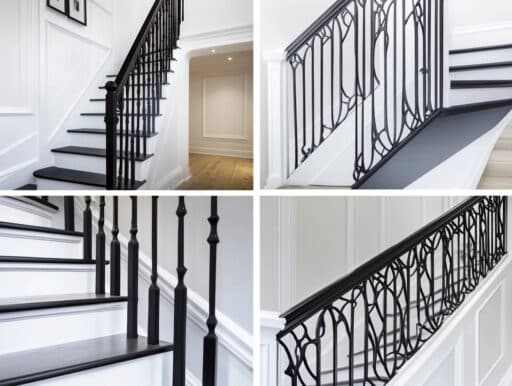 Creative Designs for Black and White Stair Railings