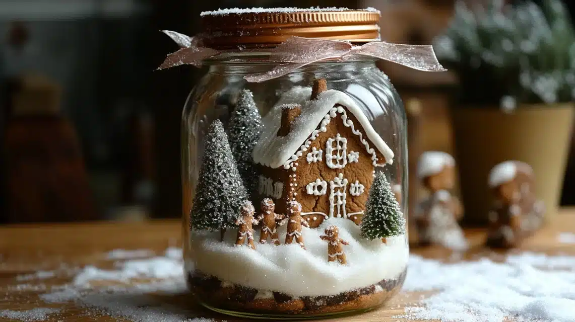 Gingerbread Snow Jars