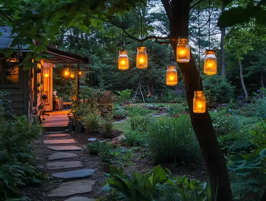 Hanging Mason Jar Lanterns