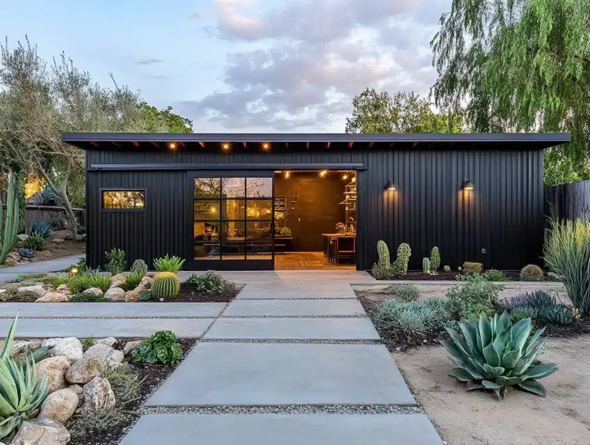 Industrial-Style Black Shed