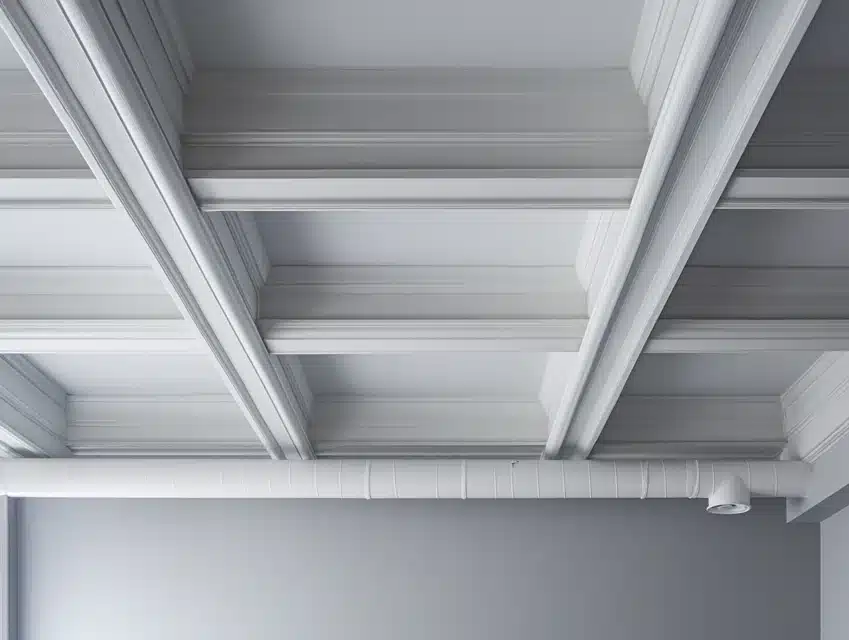 Light Gray Beams with White Ducts