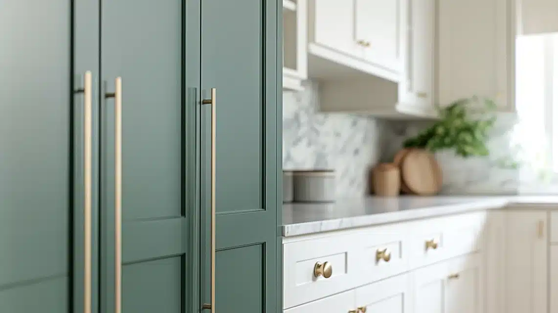 Mixing Knobs and Pulls on Kitchen Cabinets