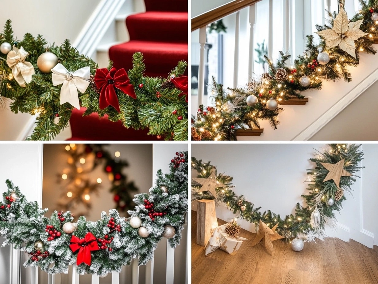 Must-Try Christmas Staircase Garland Ideas