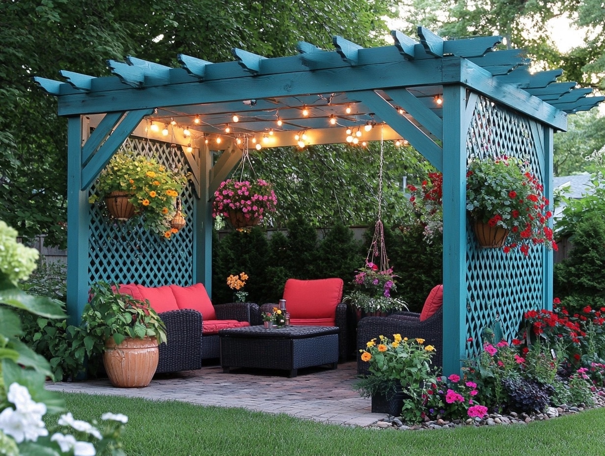 Painted Pergola for a Pop of Colour