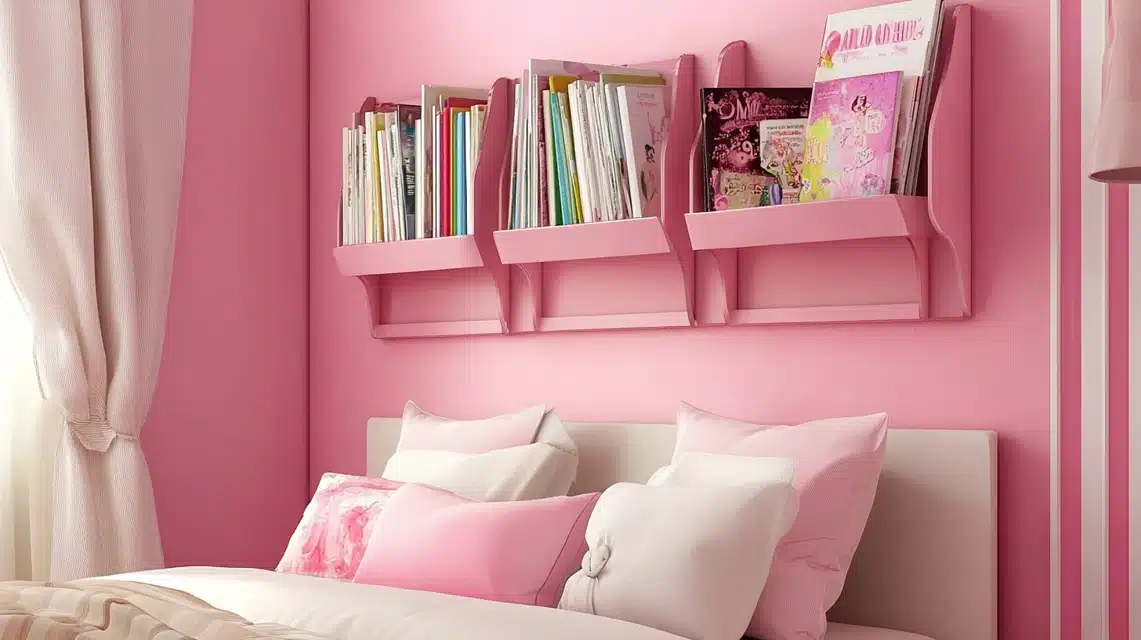 Pink Magazine Holder Wall