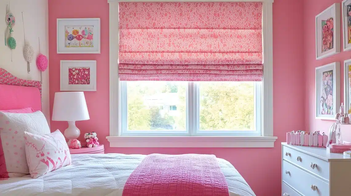 Pink No-Sew Window Treatment