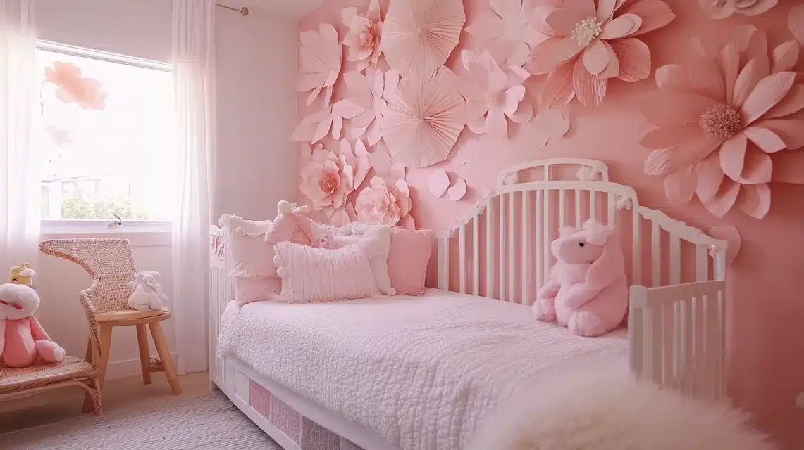 Pink Paper Flower Wall