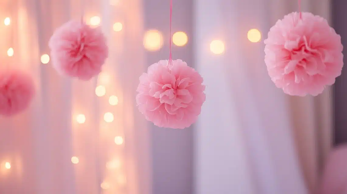 Pink Pom-Pom Garland