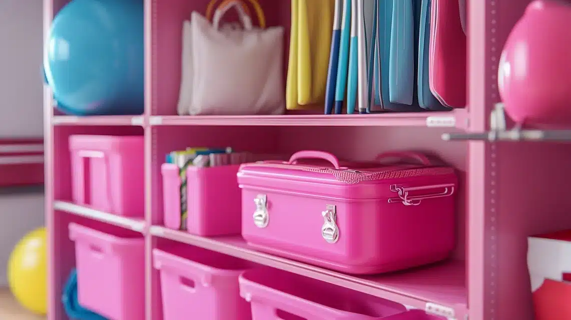 Pink Sport Equipment Storage