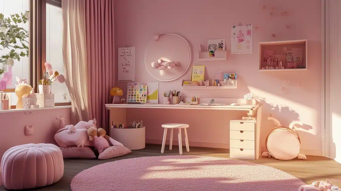 Pink-Themed Art Station