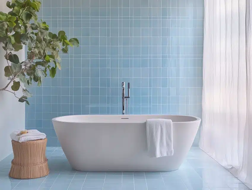 Powder Blue Bathtub Surround