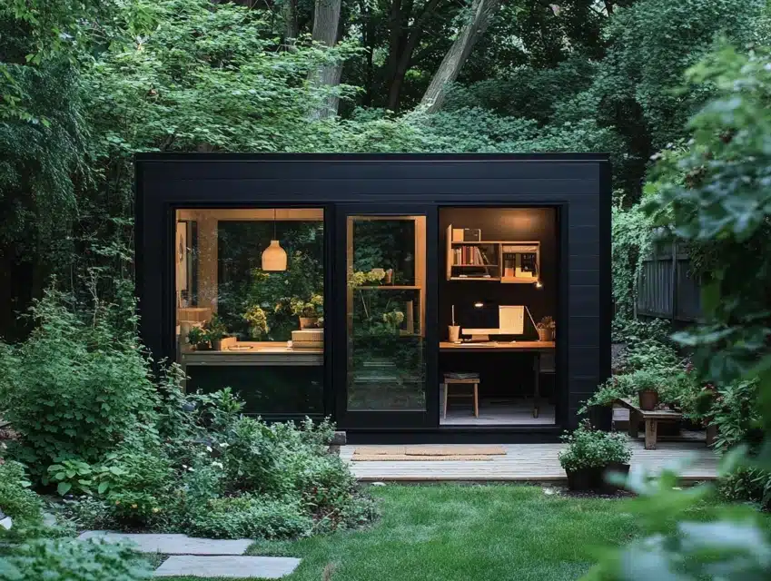 Tiny Black Office Shed