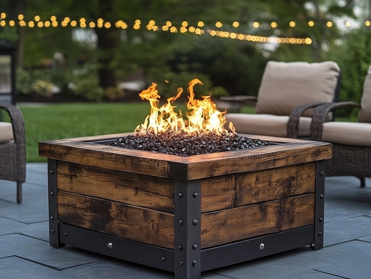 Wood-Accented Fire Pit