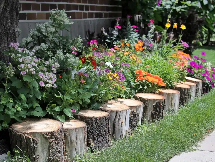 Wooden Log Edging