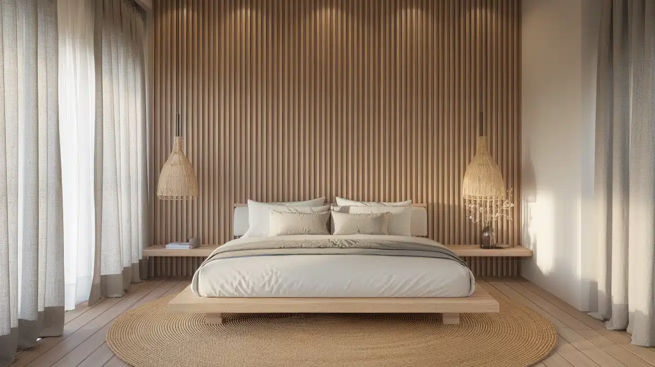 Accent Wall Featuring Vertical Wooden Slats