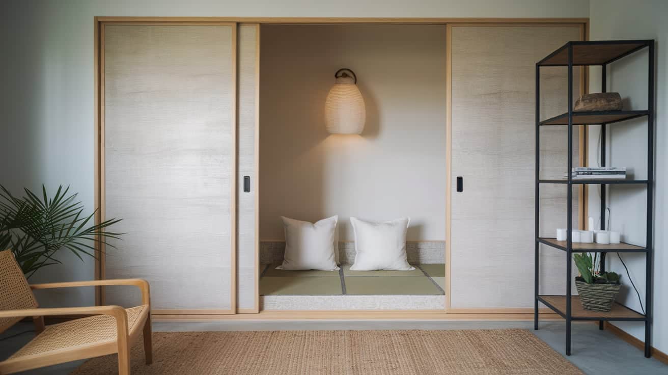 Built-In Wardrobes with Sliding Wooden Doors