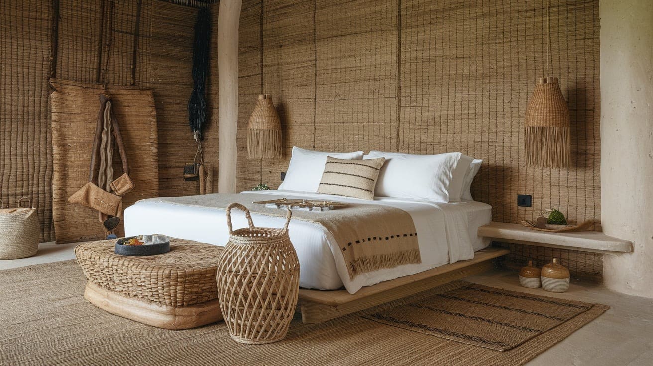 Coastal Bedroom with Woven Textures