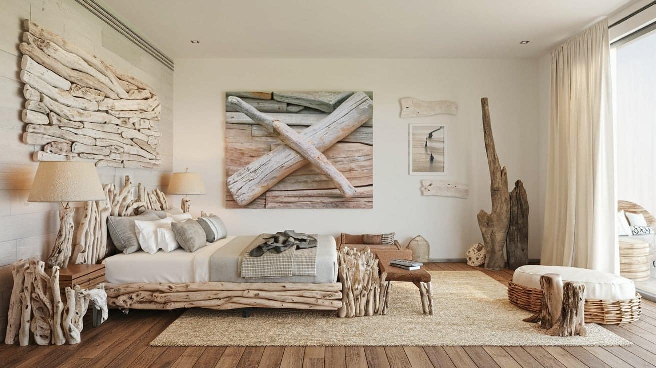 Coastal Bedroom with a Driftwood Theme