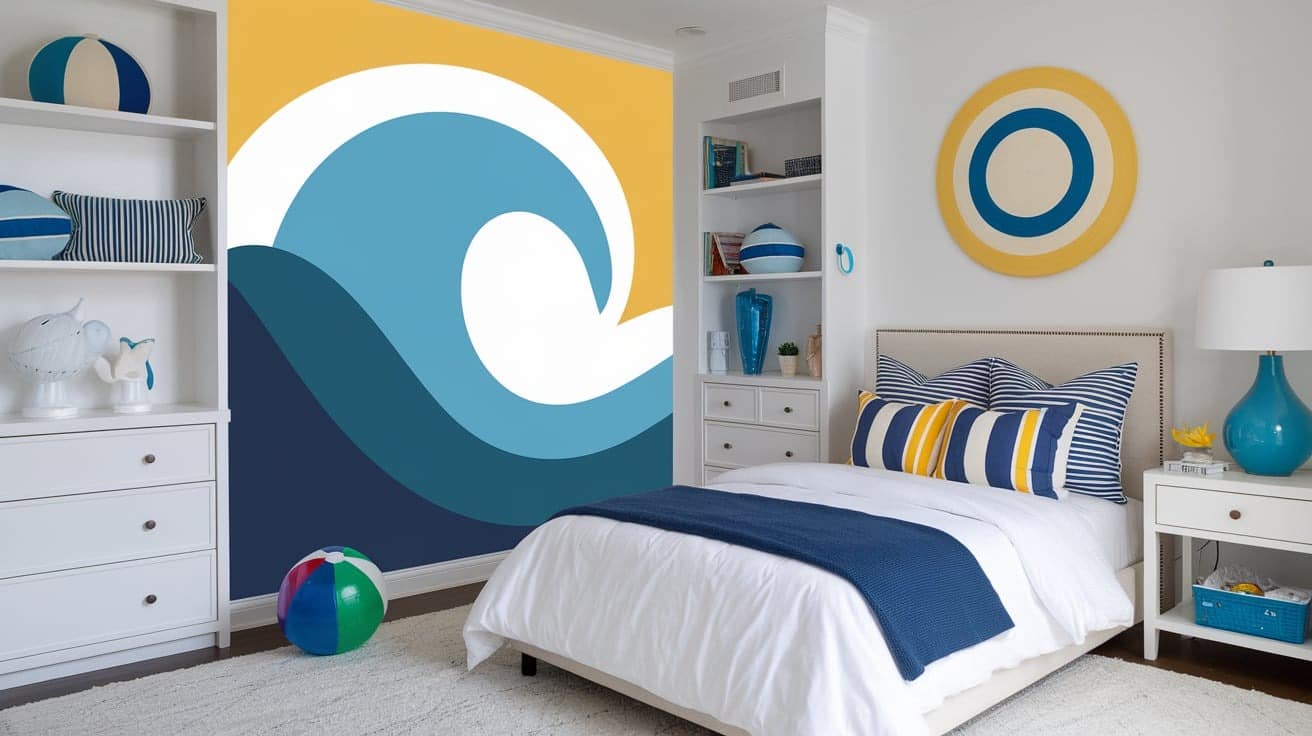 Coastal Bedroom with a Fun, Playful Touch